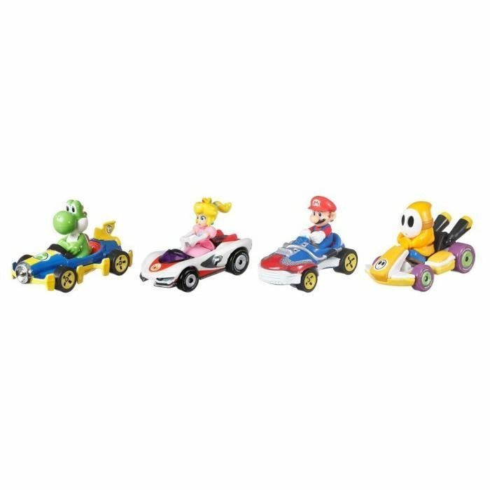 Set mașini Hot Wheels Mario Kart 8 cm 4 Piese