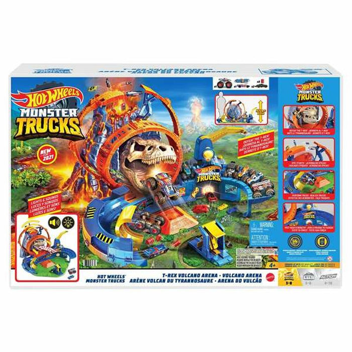 Pistă de Curse Monster Trucks Hot Wheels GYL14 + 4 Ani