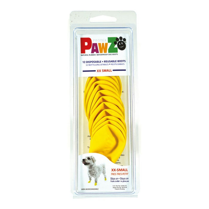 Cizme Pawz Câine 12 Unități Galben Mărimea XXS