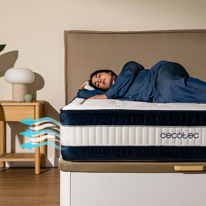 Saltea Cecotec Flow CecoFresh 2900 CoolConfort Hybrid, 110 × 200 cm, înălțime 29 cm, fermitate ridicată