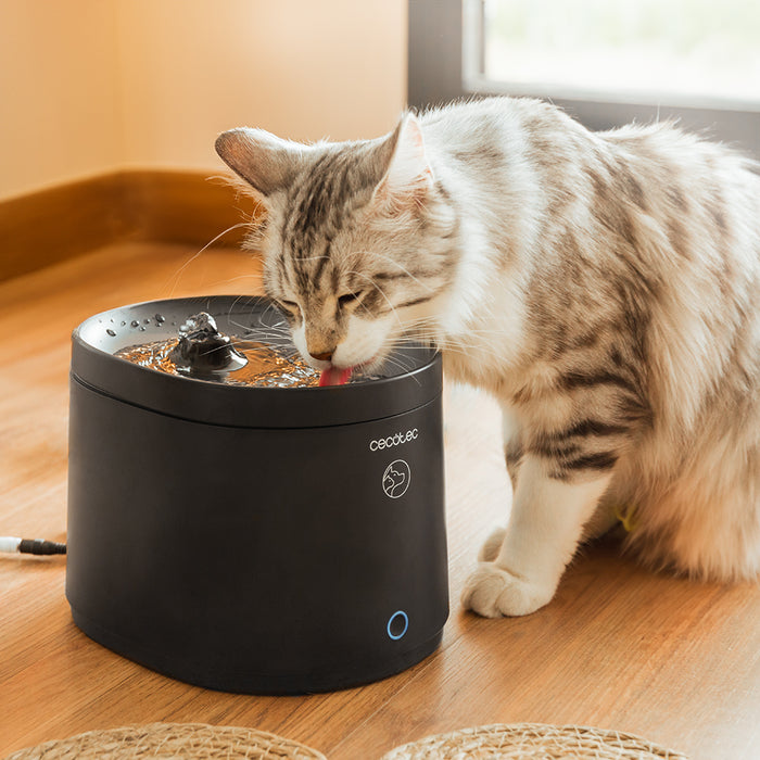 Fântână de apă pentru animale Cecotec Pumba 2500 Refresh Smart, 2,5 l, control Wi-Fi, neagră