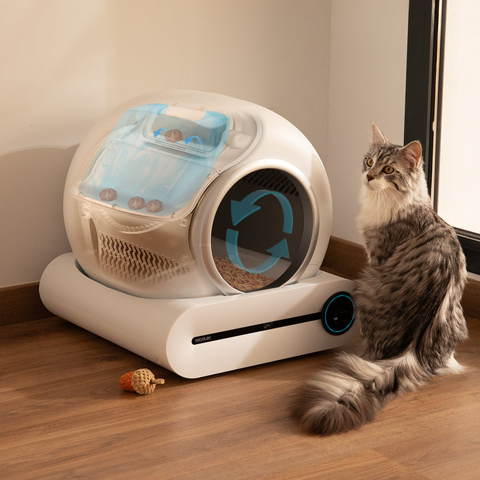 Litieră automată Cecotec Pumba 8500 CleanKitty Smart, 65 l, recipient deșeuri 9 l, control Wi-Fi