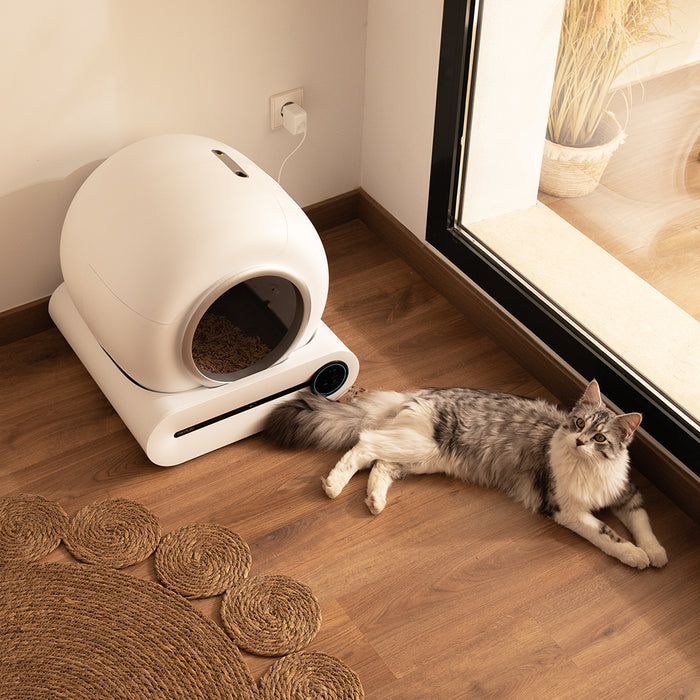Litieră automată Cecotec Pumba 8500 CleanKitty Smart, 65 l, recipient deșeuri 9 l, control Wi-Fi