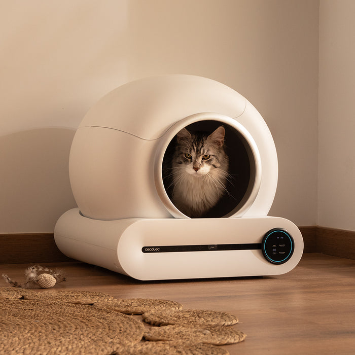 Litieră automată Cecotec Pumba 8500 CleanKitty Smart, 65 l, recipient deșeuri 9 l, control Wi-Fi
