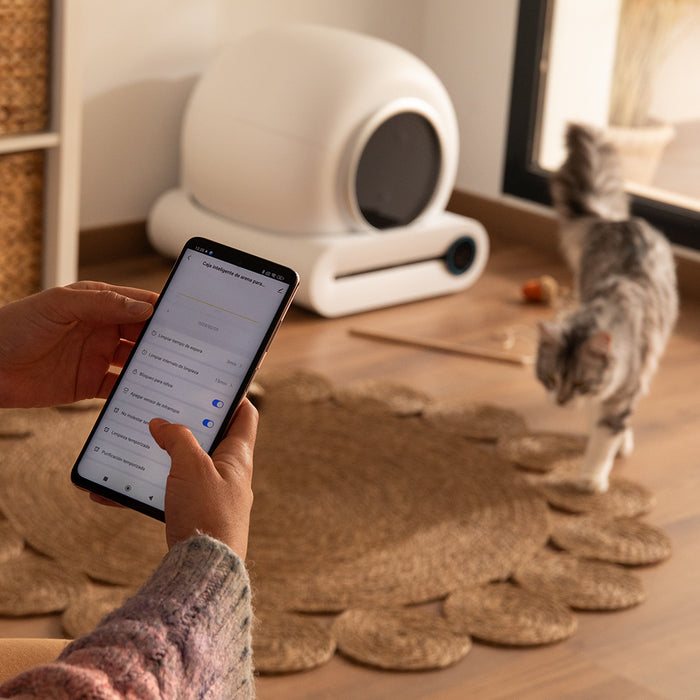 Litieră automată Cecotec Pumba 8500 CleanKitty Smart, 65 l, recipient deșeuri 9 l, control Wi-Fi