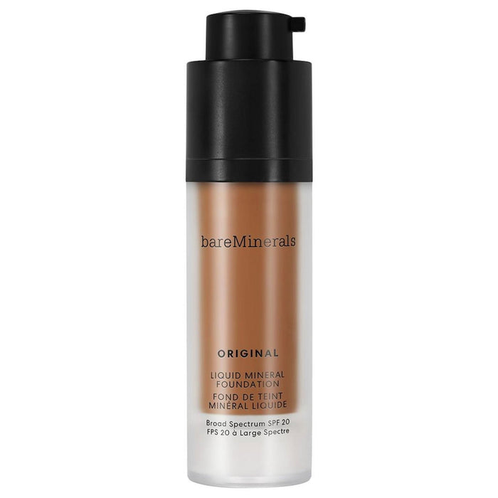 Fond de ten lichid BareMinerals Original Liquid Mineral, luminos, nuanța 25 Golden Dark, SPF 20, 30 ml