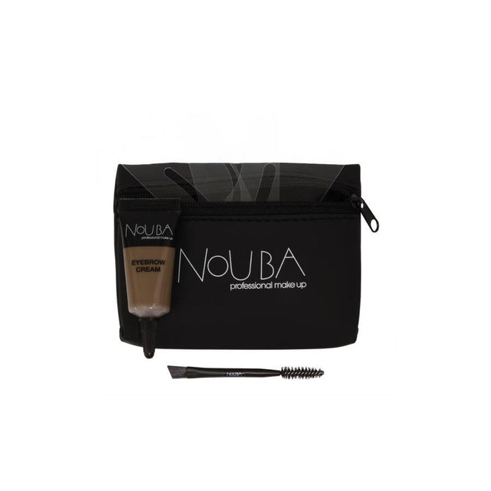Set Nouba pentru sprâncene: gel 7 ml + pensulă + geantă cosmetică neagră