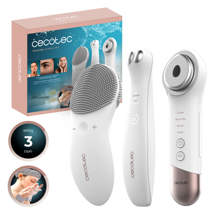 Set de îngrijire facială Cecotec FaceCare SkinRoutine, 3 funcții, 6,2 × 3,7 × 14,2 cm