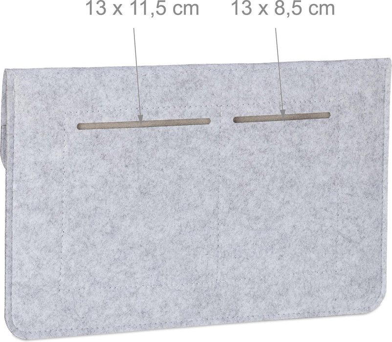 Husă laptop Relaxdays din fetru, 11 inch, gri, cu 4 compartimente și închidere magnetică, slim și elegantă