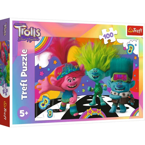 Puzzle Trefl Trolls, Trolli haioși, 100 de piese, 5+ ani