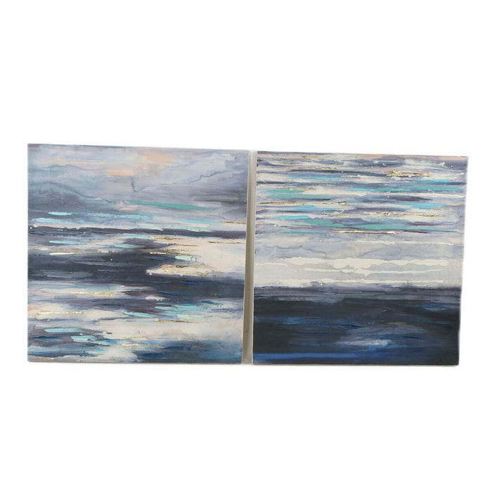 Tablou DKD Home Decor 99,5 x 3,5 x 99,5 cm Abstract Modern (2 Unități)