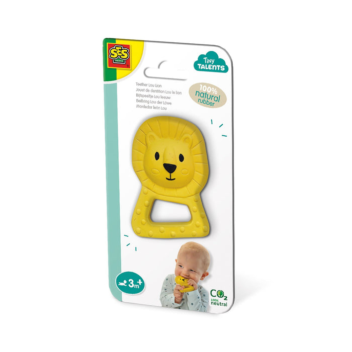 Jucărie de dentiție Clementoni Tiny Talents, Happy Lion, leu, cauciuc natural, 3+ luni