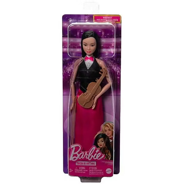 Păpușă Mattel Barbie Career, violonistă, cu vioară și arcuș, 3+ ani