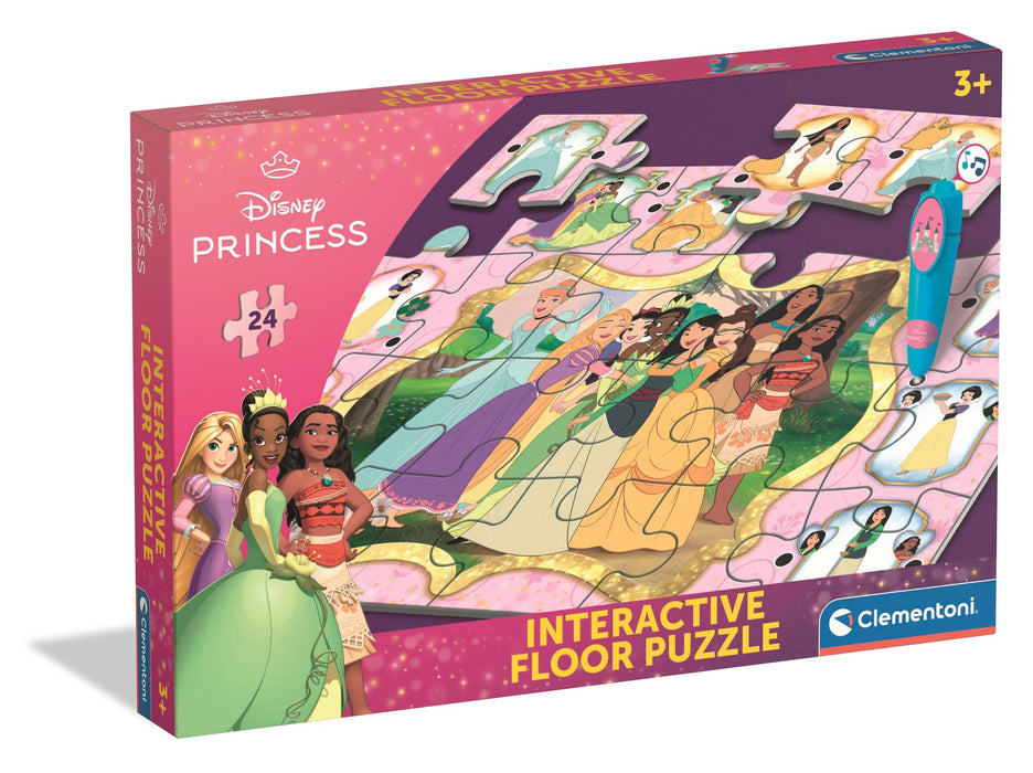 Puzzle de podea interactiv Clementoni Disney Princess, 24 piese, 3+ ani, 62 x 42 cm