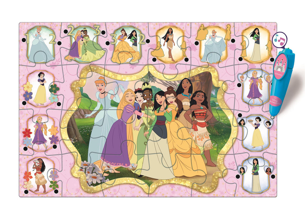 Puzzle de podea interactiv Clementoni Disney Princess, 24 piese, 3+ ani, 62 x 42 cm