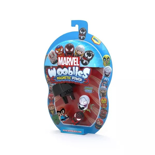 Set de 3 figurine Wooblies Marvel Magnetic Power, cu lansator