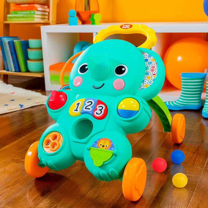 Centru de activități 2-în-1 Bright Starts Stroll & Roll, model elefant