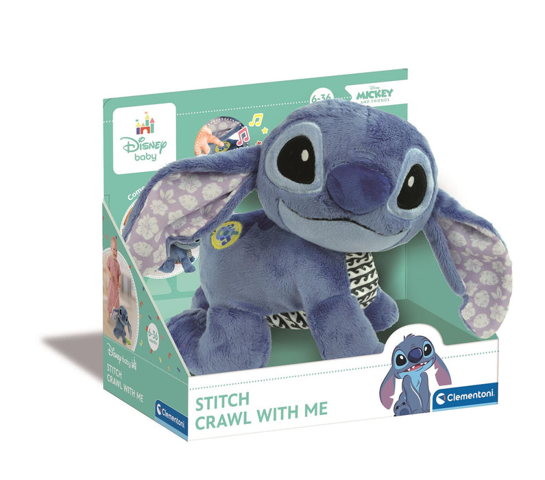 Jucărie de pluș Clementoni Disney Baby Stitch Crawl With Me, 6–36 luni