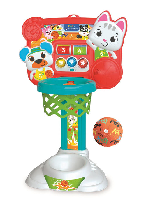 Set de baschet interactiv Clementoni Baby, panou cu coș și minge