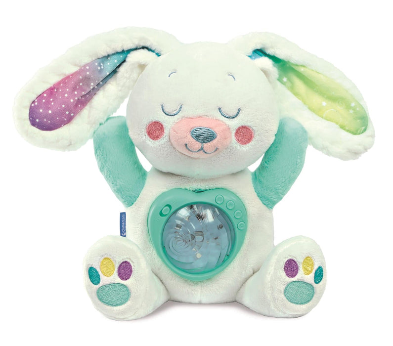 Jucărie de pluș Clementoni Baby, My Arctic Bunny Northern Lights Projector, proiecții luminoase, 0+ luni