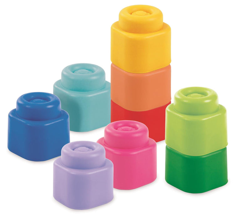 Set de cărămizi moi Clementoni Clemmy Magic Rainbow Blocks Set, 9 piese, 6–36 luni