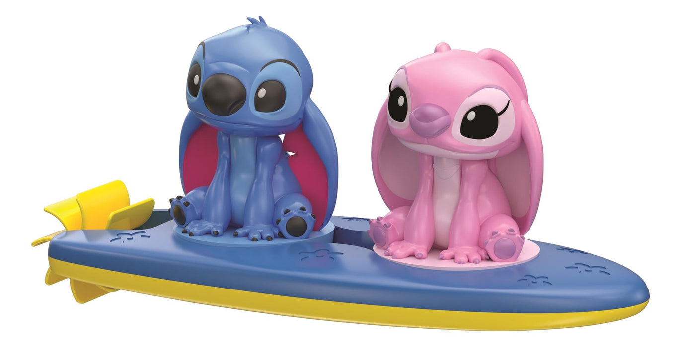 Set de jucării de baie Clementoni Disney Baby, Stitch & Angel Surf Set, de la 6 luni