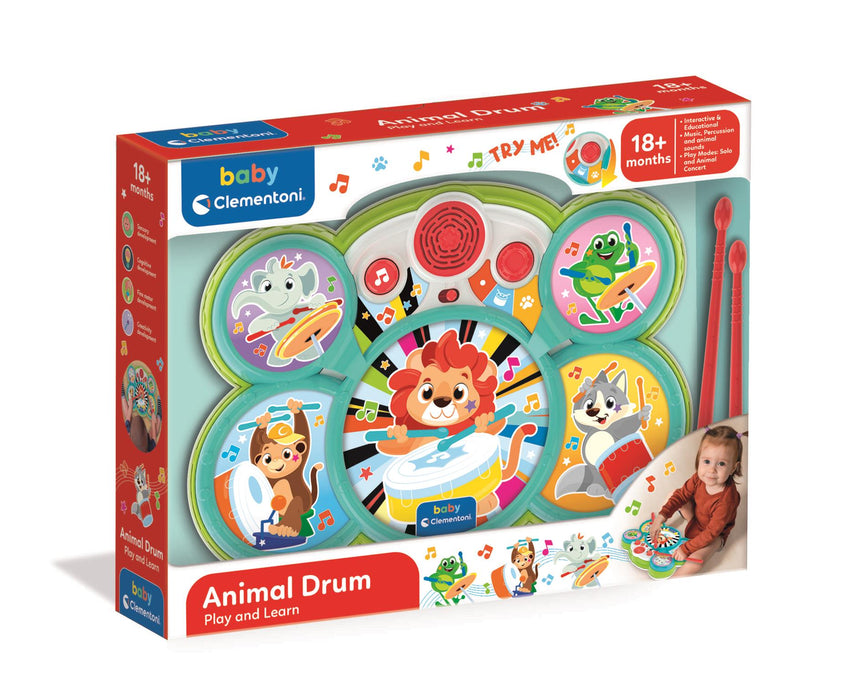 Set de tobe electronice Clementoni Baby, Animal Drum, 18+ luni