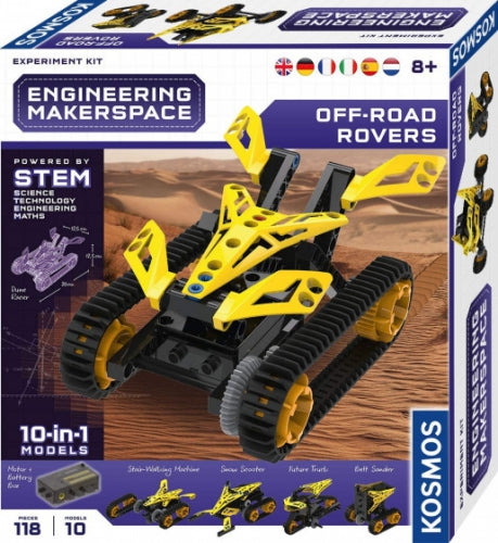 Set de construcție Kosmos Engineering Makerspace Off-Road Rovers, 10 modele, 118 piese, 8+ ani