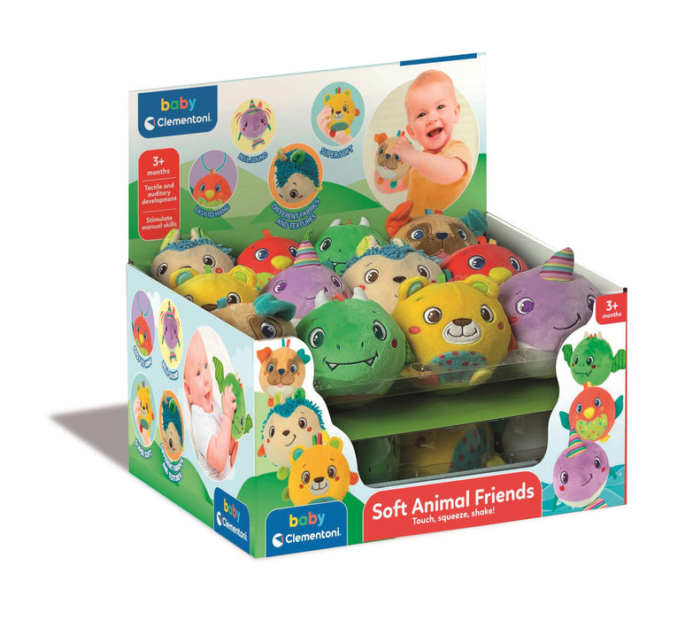Jucărie de pluș Clementoni Baby Soft Animal Friends, diverse modele, 10 cm, 3+ luni