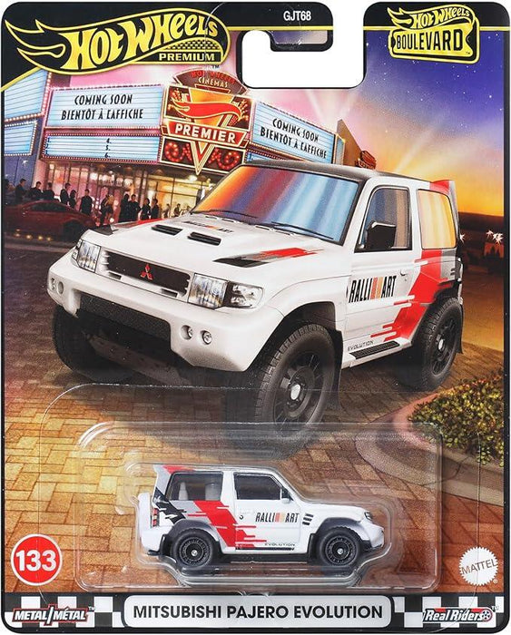 Mașinuță Mattel Hot Wheels Premium Boulevard, Mitsubishi Pajero Evolution, Metal/Metal, Real Riders