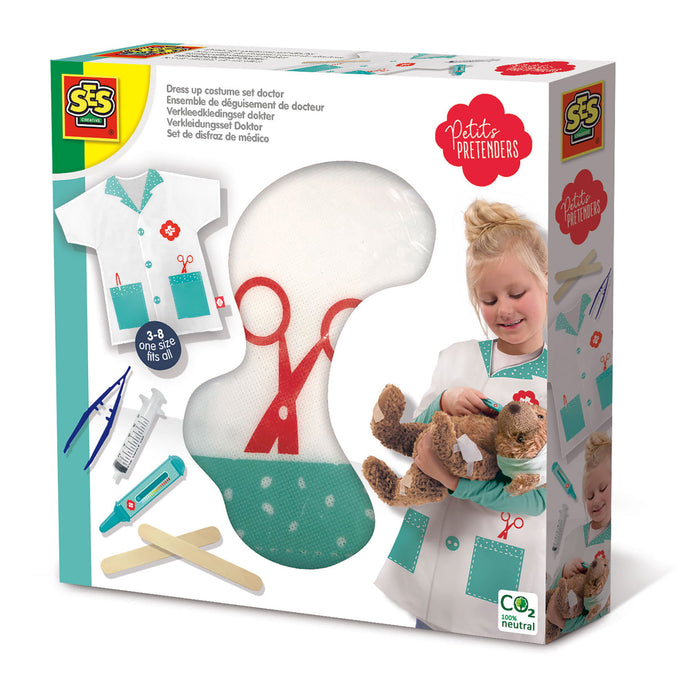 Set costum de doctor, SES Creative, 18001, accesorii din plastic