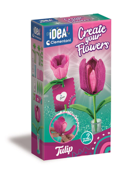 Set creativ Clementoni Idea Create Your Flowers, lalea, 2 flori
