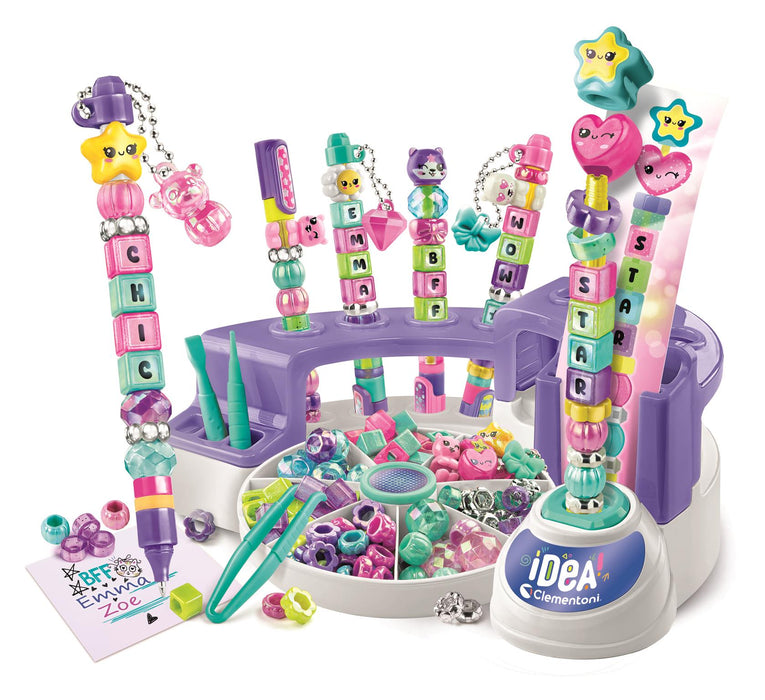 Set creativ Clementoni Idea, Laborator de creare a stilourilor cu mesaje, 8 stilouri, peste 100 de accesorii, 6+ ani