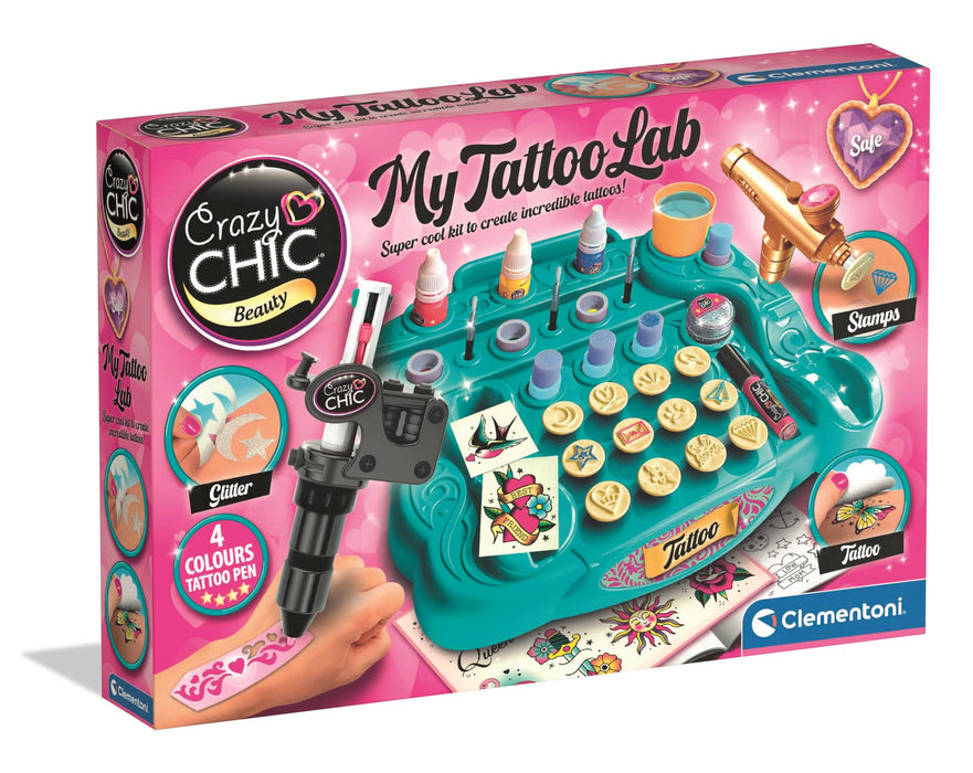 Set creativ Clementoni Crazy Chic, Laboratorul meu de tatuaje, 4 culori