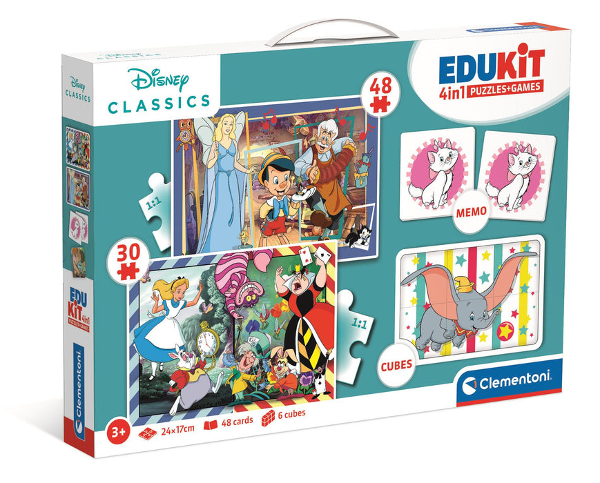 Set educativ Clementoni Edukit Disney Classics, 4 în 1, 30 și 48 piese, 3+ ani