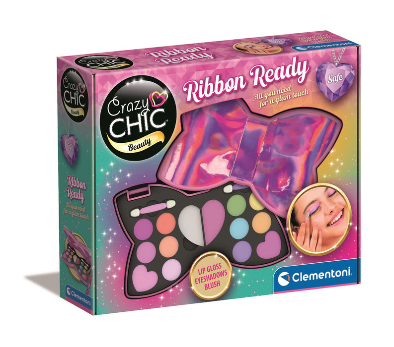 Set de machiaj Clementoni Crazy Chic Ribbon Ready, paletă în formă de fundă