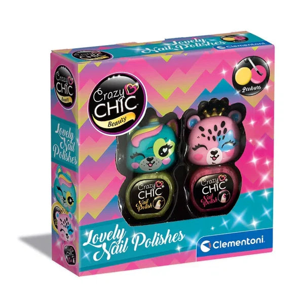 Set de lacuri de unghii Clementoni Crazy Chic, Lovely Nail Polishes, 2 culori, verde și roz