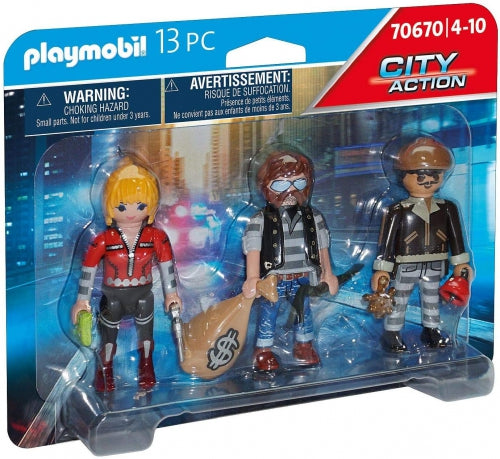 Set de figurine Playmobil City Action, Hoți, 13 piese, 4–10 ani
