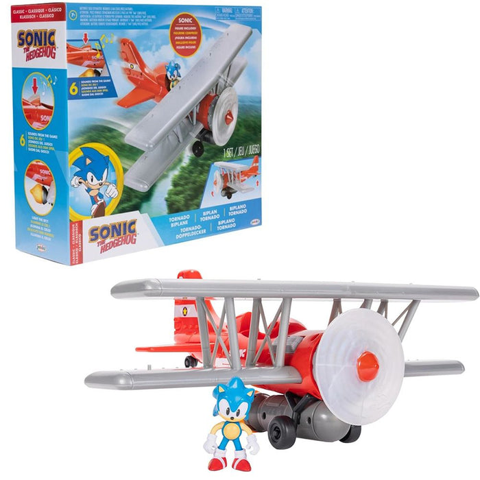 Set de joacă Jakks Pacific Sonic the Hedgehog, Tornado Biplane, 6 efecte sonore, 7+ ani