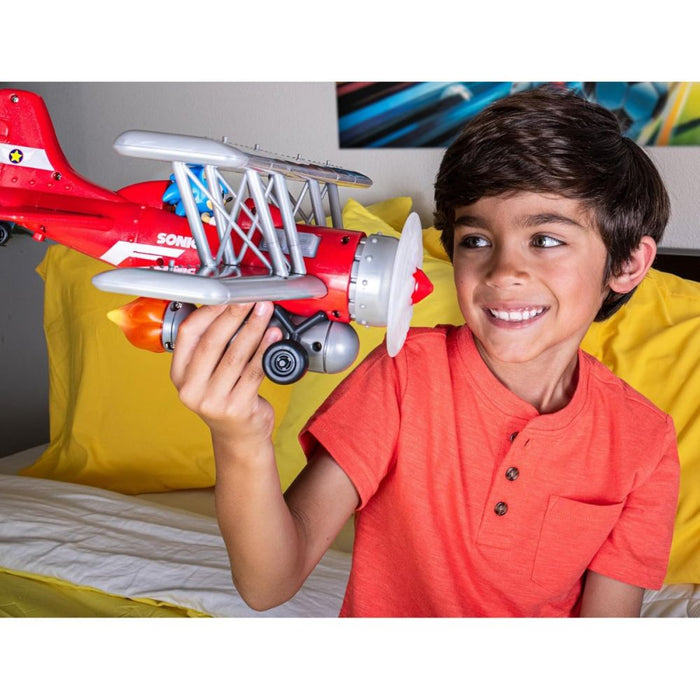 Set de joacă Jakks Pacific Sonic the Hedgehog, Tornado Biplane, 6 efecte sonore, 7+ ani