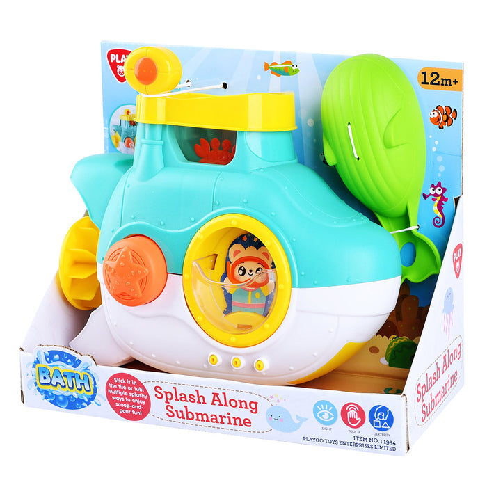 Jucărie de baie PlayGo Splash Along Submarine, submarin cu ursuleț, 12+ luni