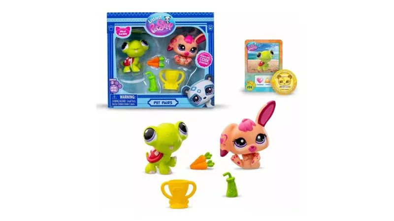 Set de figurine Hasbro Littlest Pet Shop, Seria 2 Pet Pairs, 2 figurine, 4+ ani, diverse modele
