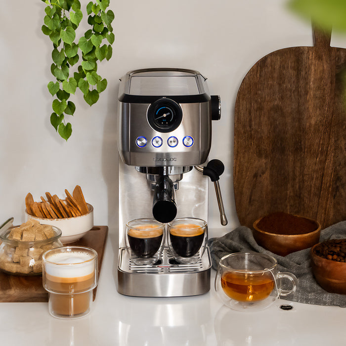 Espressor Cecotec Power Espresso 20 Steel Pro, 1,3 l, 1350 W, 20 bar, oțel