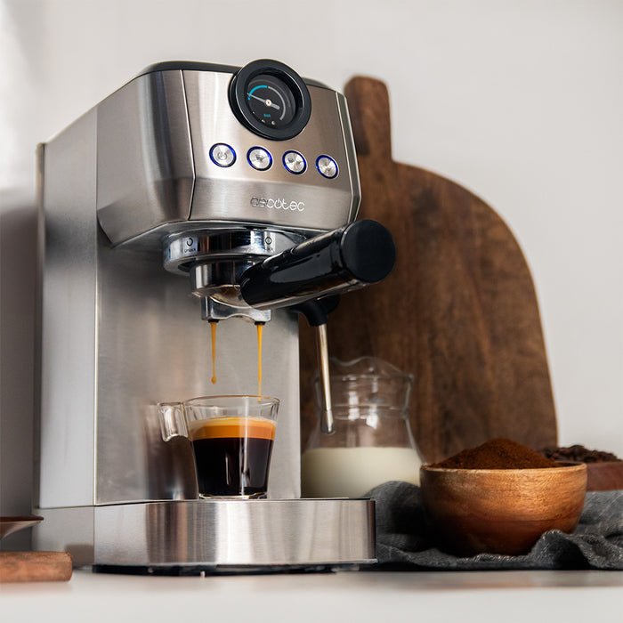 Espressor Cecotec Power Espresso 20 Steel Pro, 1,3 l, 1350 W, 20 bar, oțel