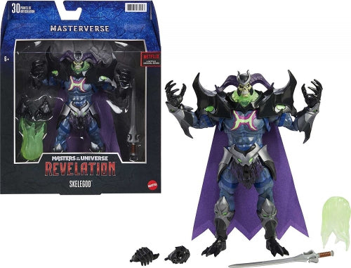 Figurină de acțiune Mattel Masterverse Masters of the Universe Revelation, Skelegod, 30 de puncte de articulație, 6+ ani