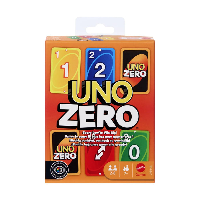 Joc de cărți Mattel UNO Zero, 2-8 jucători, 7+ ani, în limba engleză