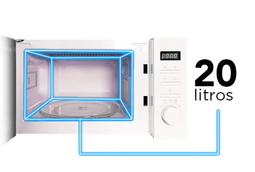 Cuptor cu microunde cu grill Cecotec M2W Mirror, 20 l, 1050 W, alb