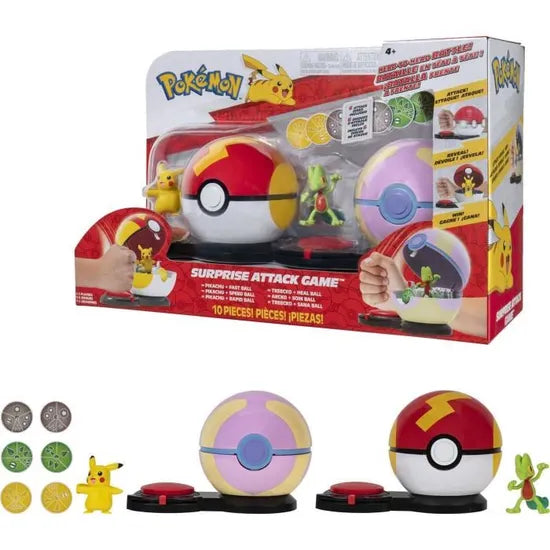Joc Pokémon Jazwares, Pikachu cu Speed Ball și Arcko cu Soin Ball, 10 piese, 4+ ani