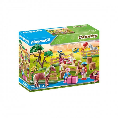 Set de joacă Playmobil Country, Pony Farm Birthday Party, 81 de piese, 4–10 ani
