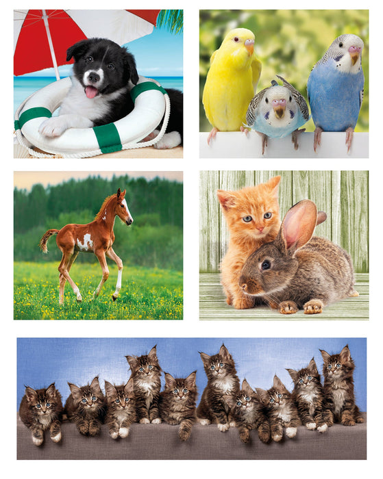 Puzzle Clementoni Super Color, Animal Friends, 10 puzzle-uri, 18–60 piese, 4+ ani